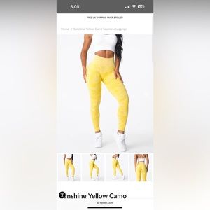 NVGTN yellow camo leggings - size medium